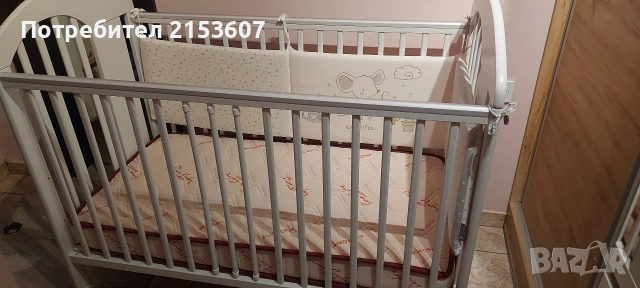 Детско креватче с матрак, снимка 2 - Бебешки легла и матраци - 54232170
