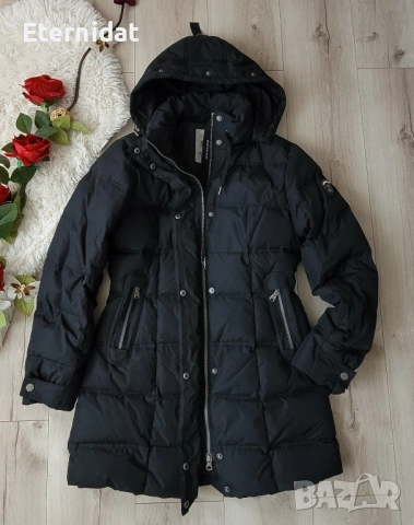 Черно зимно яке с качулка гъши пух VANNICCI , снимка 11 - Якета - 52142618