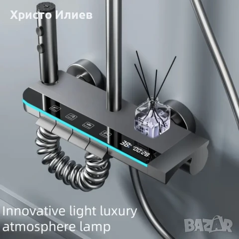 Луксозна душ система със светещ смесител дисплей и 4 функции бутони, снимка 4 - Смесители - 51118188