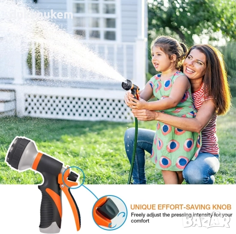 Градински пистолет, 8 режима, висок натиск, ергономичен дизайн, снимка 5 - Напояване - 52452790