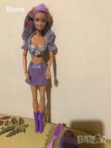 Барби с подвижни стави в лилав цвят с аксесоари, снимка 3 - Кукли - 53375919