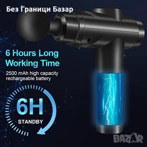 Нов Масажен пистолет 30 скорости LCD екран 10 приставки за дълбок масаж, снимка 2 - Масажори - 52815978