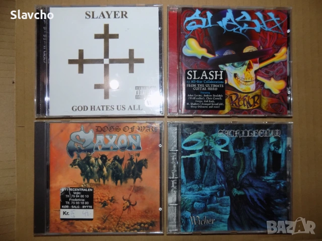 Компакт диск на -Slayer–God Hates Us All/Slash -R&Fn'R /Saxon –Dogs Of War/Sacrilegium–Wicher