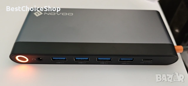 NOVOO USB C докинг станция за 4 монитора – 14-в-1 хъб с 4K DisplayPort и HDMI, снимка 3 - Кабели и адаптери - 53749075