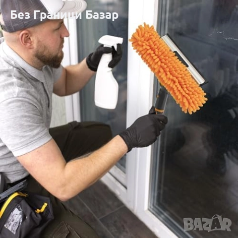 Нов Силиконов уред за почистване на стъкла и огледала, 2 в 1 дизайн, снимка 3 - Други стоки за дома - 52249966