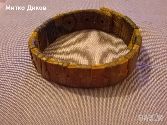 Верижка за ръка естествена кожа три позиции, снимка 5 - Гривни - 53798678