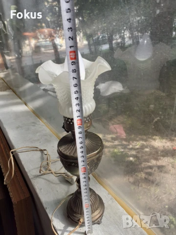 Стара месингова настолна нощна лампа, снимка 7 - Антикварни и старинни предмети - 51065904