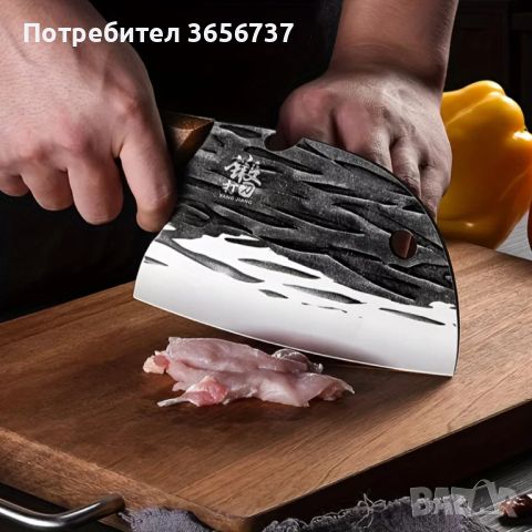 Широк японски готварски нож, снимка 3 - Прибори за хранене, готвене и сервиране - 45334802