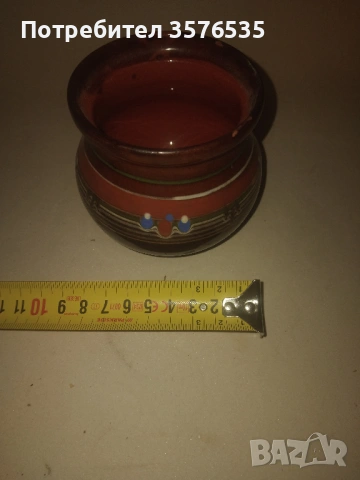 Лот 2 броя керамични саксии + 1 вазичка – битов стил (със забележка), снимка 11 - Саксии и кашпи - 53670986