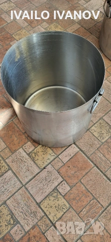 Казан 50литра с капак на Хром Силистра дебела неръждавеика алпака , снимка 5 - Съдове за готвене - 53799386
