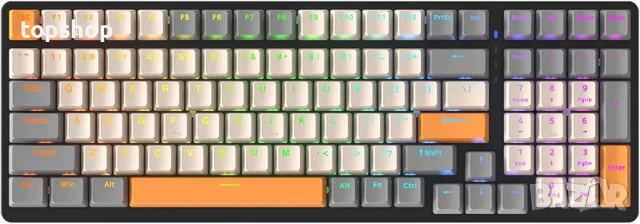 Геймърска Механична Клавиатура ZIYOULANG – RGB, Bluetooth/2.4G/Wireless , снимка 3 - Клавиатури и мишки - 53341910