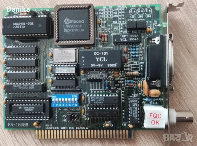 Мрежова карта Winbond W89C901P BNC ISA Network Ethernet PC Controller Card Правец 16, снимка 1 - Други - 47311094