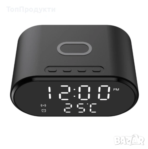 Електронен часовник с безжично зареждане на смартфона, снимка 5 - Безжични зарядни - 53070935