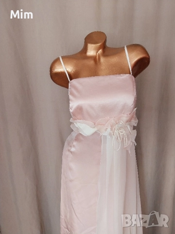 Италианска официална ,дълга,розова рокля , снимка 3 - Рокли - 51601198