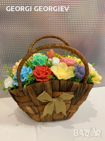 цветя изработени с глицеринов ароматен сапун и Българска роза , снимка 8 - Изкуствени цветя - 53114221