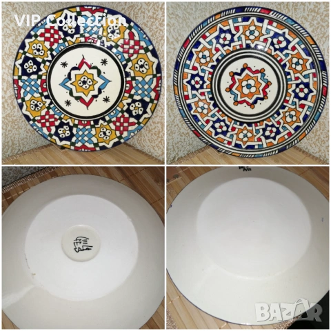 Комплект от две чисто нови ръчно рисувани марокански чинии