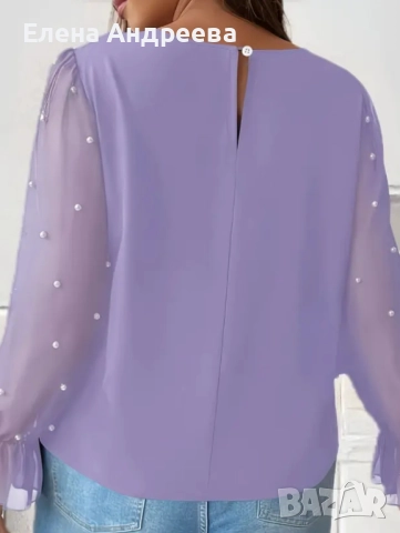 Нова красива дамска блуза в лилаво, снимка 2 - Блузи с дълъг ръкав и пуловери - 51438163