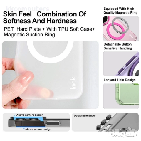IMAK Удароустойчив Калъф (PET + TPU) за Xiaomi 15T- MagSafe, Airbag технология, вкл. Протектор, 6 Цв, снимка 10 - Калъфи, кейсове - 52377861