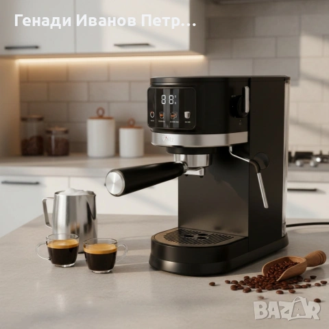 Еспресо машина Oliver Voltz OV51171O, 1575 W, 20 бара, Крема диск, LED дисплей