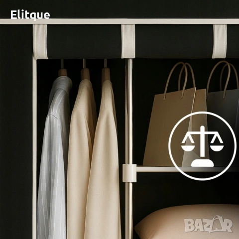 Сгъваем текстилен гардероб XXL 170x170x45 см – просторен, здрав и практичен, снимка 3 - Декорация за дома - 54219638