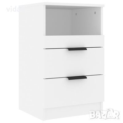 vidaXL Нощно шкафче, бяло, инженерно дърво（SKU:811232