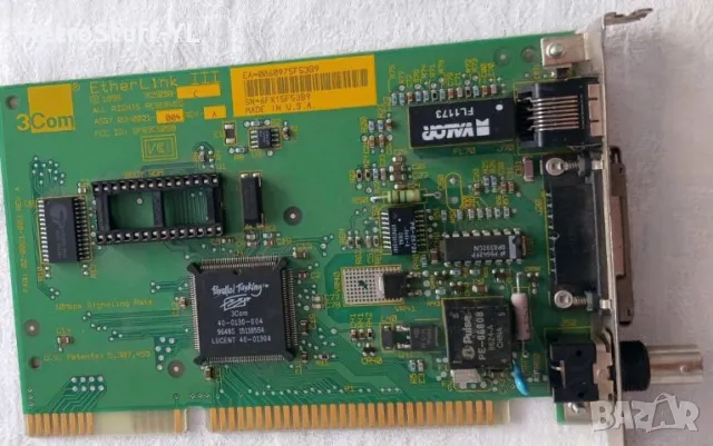 Ретро мрежова карта 3com EtherLink III 3C509B-C, ISA slot, 1996 г., снимка 1 - Други - 49262228