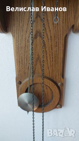 Старинен дървен часовник за стена. Механичен., снимка 5 - Антикварни и старинни предмети - 45999930