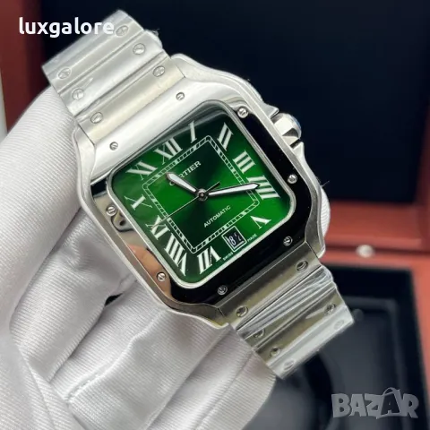 Мъжки часовник Cartier Santos de Cartier Green с автоматичен механизъм, снимка 4 - Мъжки - 49846271