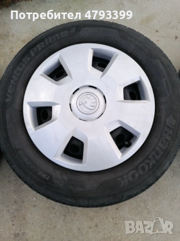 Джанти 5х112х15 с гуми 195х65х15 за Шкода Октавия 3  , снимка 5 - Гуми и джанти - 54170876