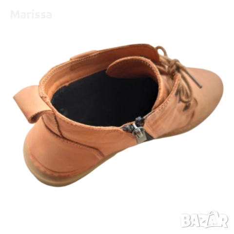  Кафяви дамски боти от естествена кожа, снимка 10 - Дамски боти - 52290961