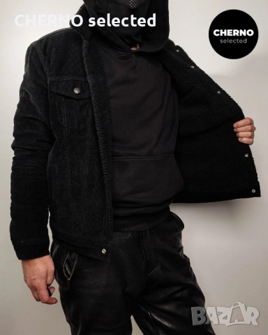 Мъжко черно кадифено яке с шерпа подплата LEVI’S PREMIUM Type III Corduroy Sherpa Trucker Jacket – L, снимка 13 - Якета - 53623574