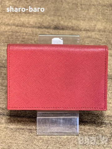 Prada Small Card Case Wallet Red Saffiano , снимка 2 - Портфейли, портмонета - 49383353