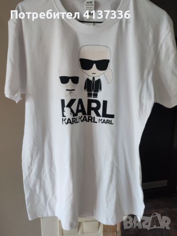 Karl Lagerfeld тениска в бяло , нова тениска бяла, снимка 1 - Тениски - 46385618