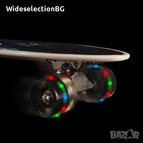 Емблема на градския стил: Скейтборд пениборд със светещи колела - смело каране и неповторими трикове, снимка 13 - Скейтборд, ховърборд, уейвборд - 45256730