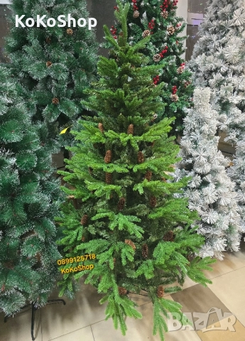 Изкуствена елха с 2D и 3D клони-150 см./реалистична луксозна елха, снимка 3 - Декорация за дома - 52053891