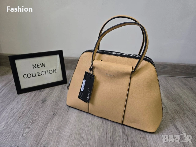 Нова дамска чанта в жълт цвят на MARIA C.+ дълга дръжка