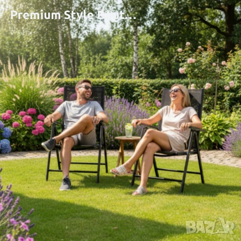 Сгъваем стоманен стол с регулиране на облегалката - издръжливост и елегантен дизайн, снимка 4 - Градински мебели, декорация  - 53833307