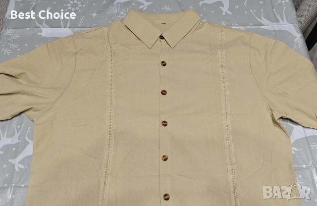 летни плажни ленени ежедневни ризи с дълъг ръкав, снимка 6 - Ризи - 52587627