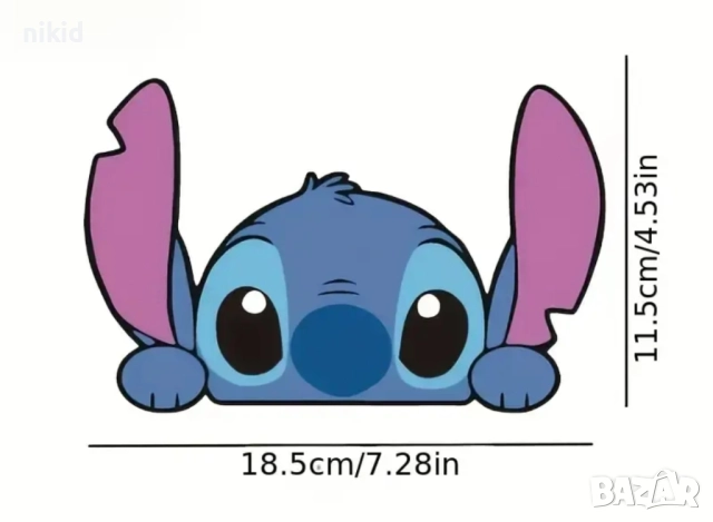 Стич Stitch Лило лепенка за автомобил кола Авто стикер стена прозорец мебел, снимка 2 - Други - 52830548