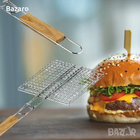 Скара за барбекю за бургери 22.5x20x52см, снимка 2 - Скари - 50292359
