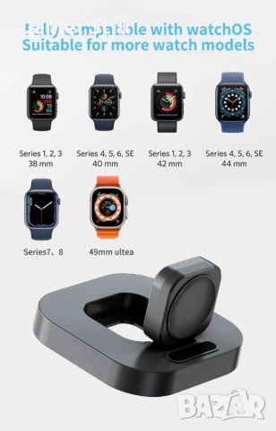 Оригинално сгъваемо мини магнитно безжично зарядно за Apple Watch series 8 7 6 5 4 , снимка 2 - Аксесоари за Apple - 45818826