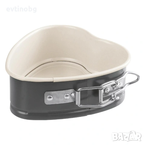 Комплект мини форми за печене Exclusive“ (3 части) – керамично покритие, сърце и подвижен ръб, снимка 5 - Форми - 53776744