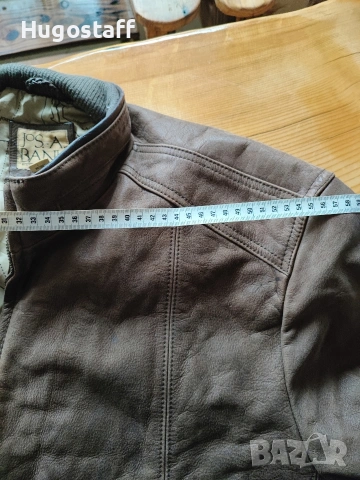 Винтидж Jos. A. Bank кожено кафяво Bomber Aviator Пилотско Хл, снимка 10 - Якета - 52152643