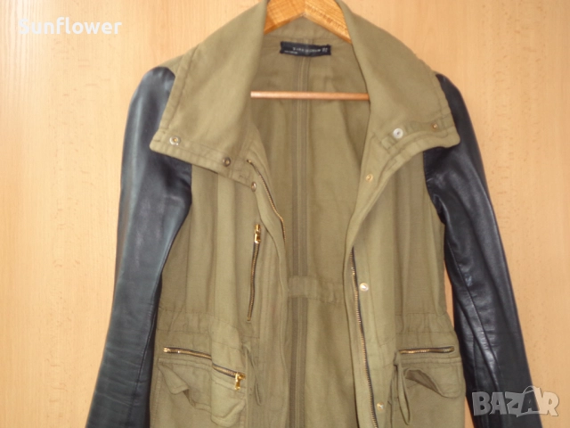 Дамско яке ZARA с ръкави от естествена кожа, размер M , снимка 7 - Якета - 51870934