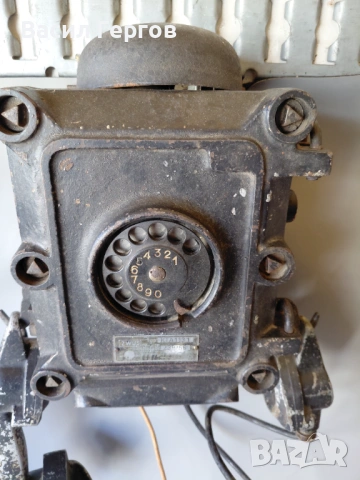 Стар чугунен телефон, снимка 2 - Антикварни и старинни предмети - 53668747