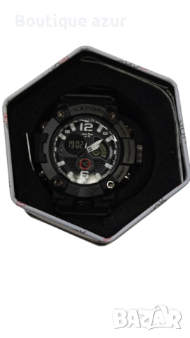 Водоустойчив спортен дигитален часовник EXPONI "Двоен екран,подсветка,аларма, хронометър и др. , ", снимка 3 - Мъжки - 44955140