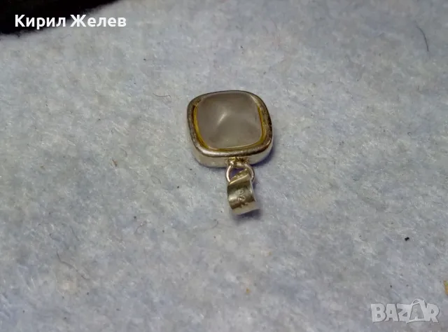АР ДЕКО СТИЛ СКЪПОЦЕНЕН СРЕБЪРЕН ПЕНДАНТ СРЕБРО 925 с ШЛИФОВАН ЛУНЕН КАМЪК РЪЧНА ИЗРАБОТКА 49777, снимка 6 - Колиета, медальони, синджири - 49682445