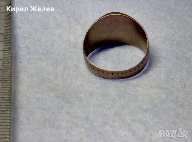 СТАРИНЕН КЛАСИЧЕСКИ КАТАЛИНЕН МЕДЕН ПРЪСТЕН СТИЛНО РЪЧНО ОРНАМЕНТИРАН РЯДКО РЕТРО БИЖУ 41174, снимка 6 - Антикварни и старинни предмети - 50528655