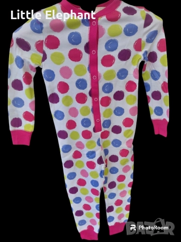 Цяла пижамка ромпърче за 3-4 год мом многоцветни точки,колекция"Points",Англия/нова