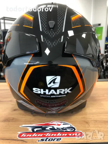 Мото каска SHARK SPARTAN Antheon Orange,М 57-58,очила,като нова, снимка 4 - Аксесоари и консумативи - 47468135